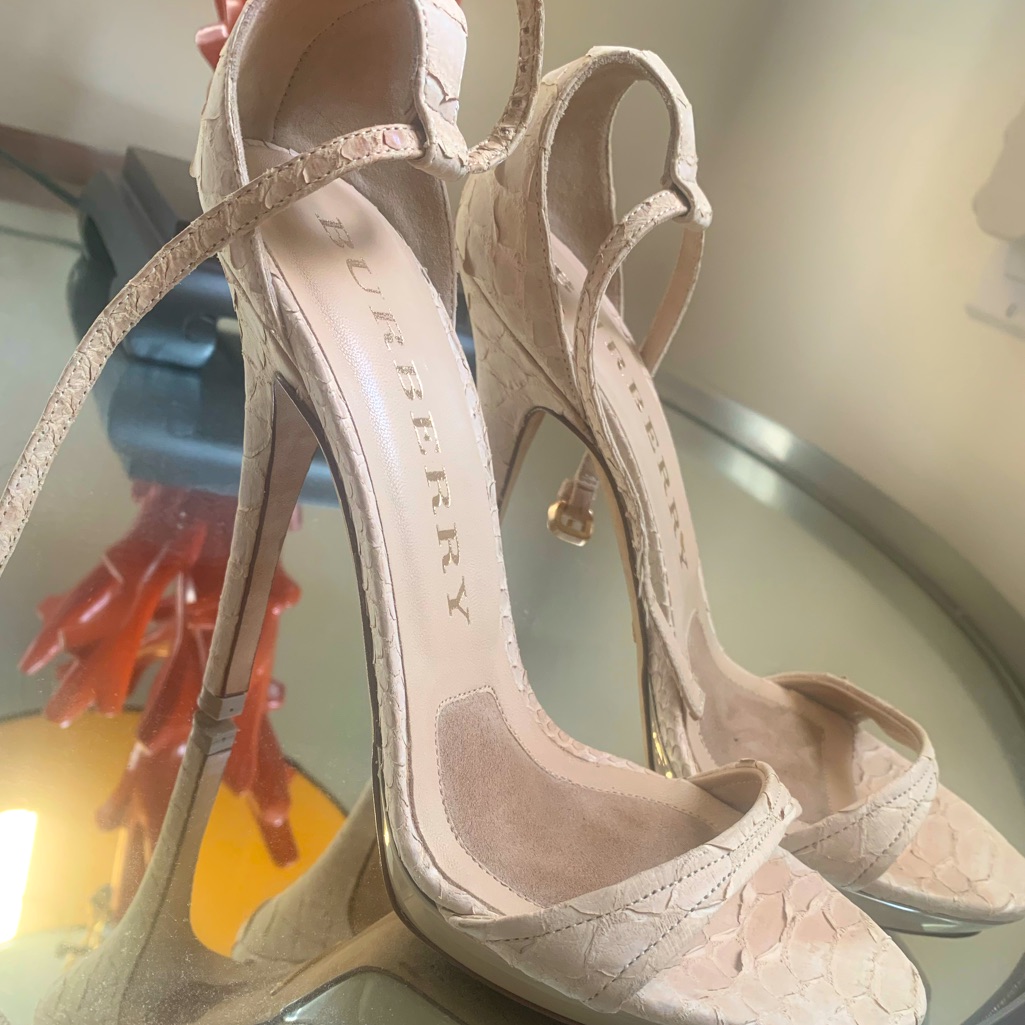 Burberry Python Heels Platforms